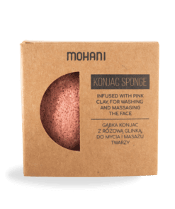 Naturalna gąbka konjac do mycia twarzy Mohani – z różową glinką