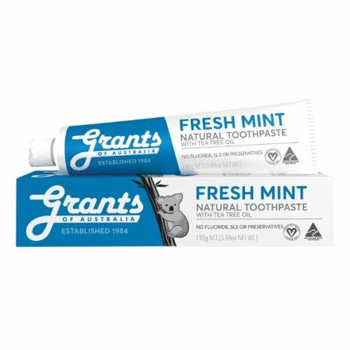 Odświeżająca, naturalna pasta do zębów Grants of Australia – bez fluoru, o smaku mięty